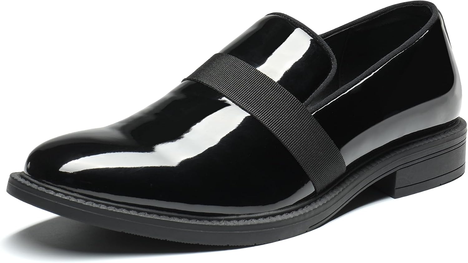 Men’s Patent Leather Slip-On Tuxedo Loafers – Formal Dress Shoes