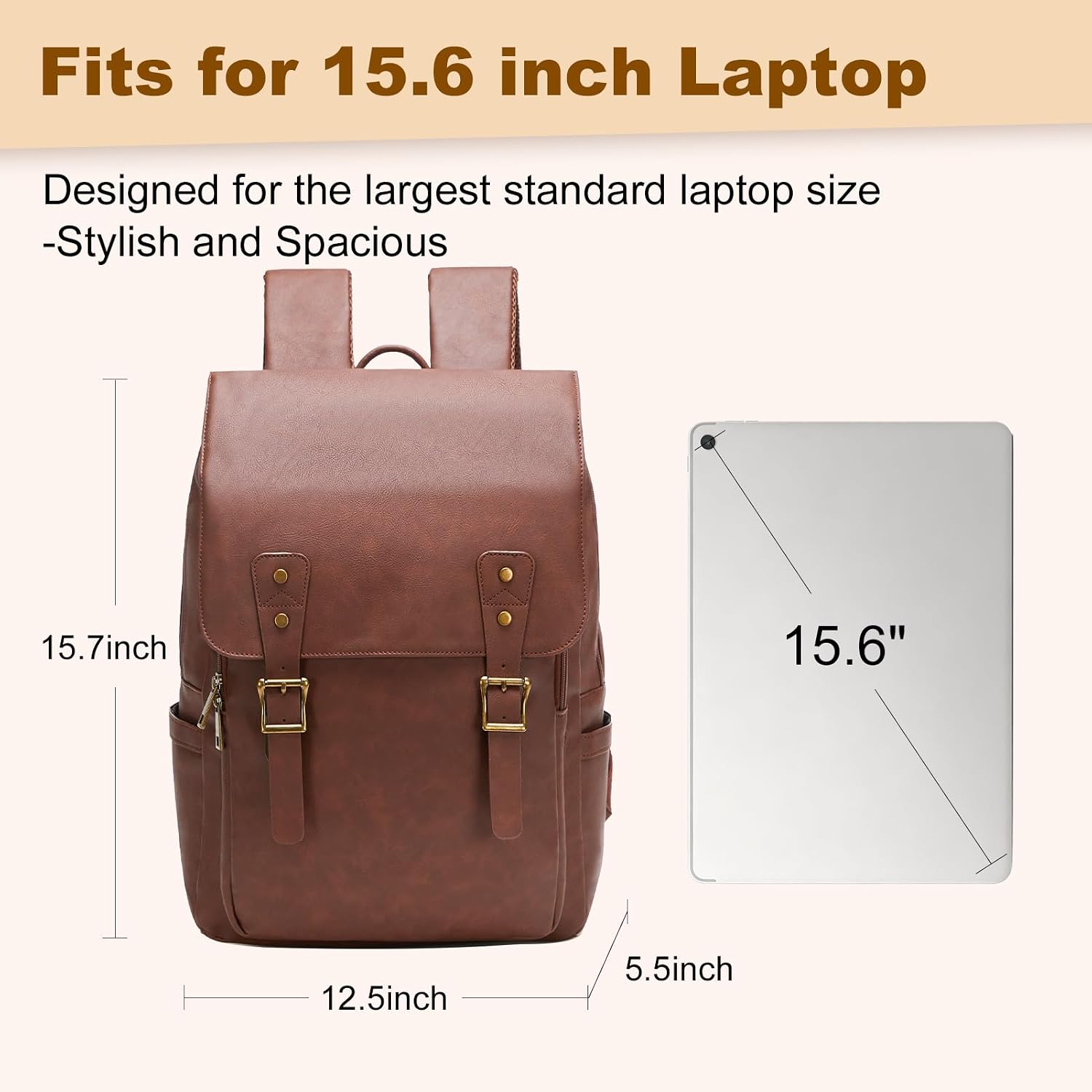 Trendy PU Leather Backpack Purse for Women Travel Use - Image 2