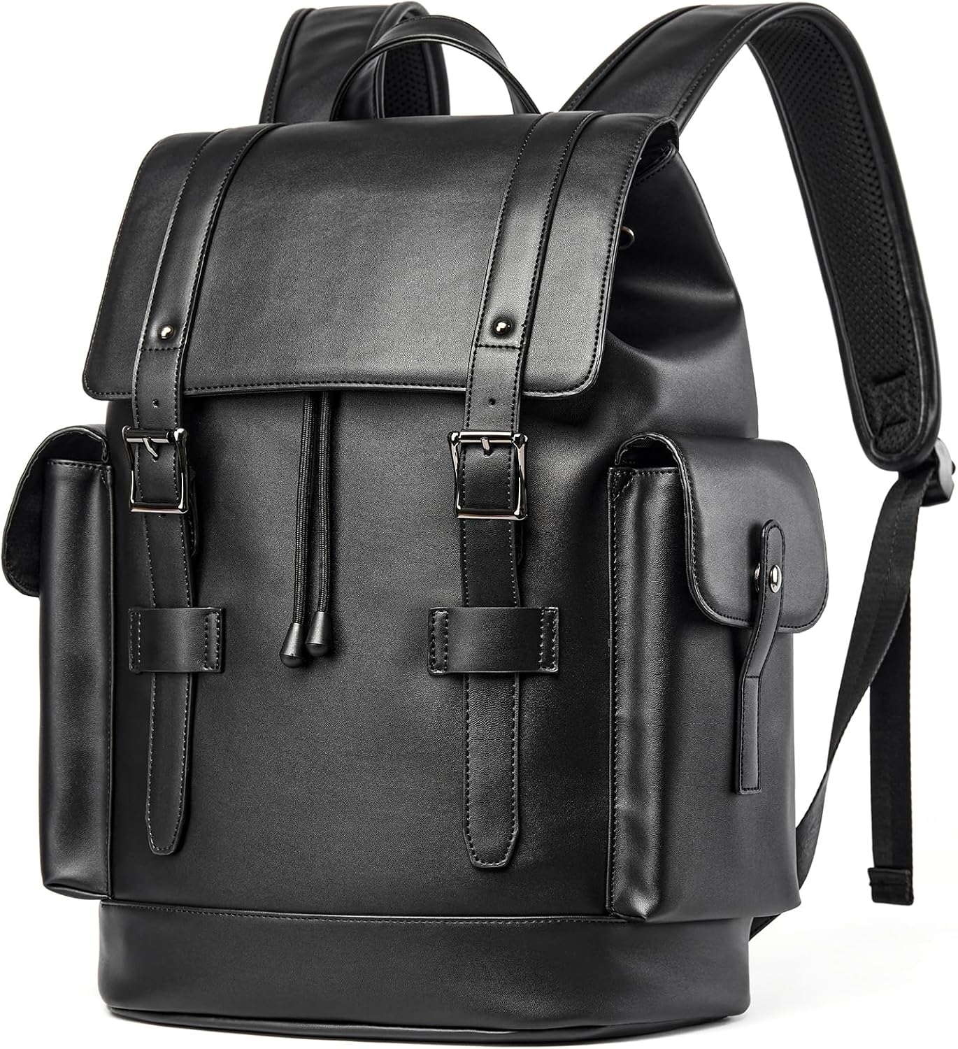 Waterproof PU Leather Laptop Backpack for Work and College